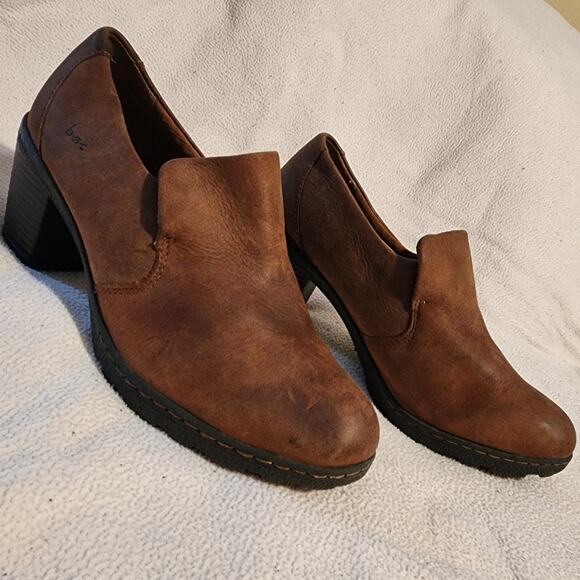 BOC Born Concept Carla brown distressed leather bootie heel sz 9 - Picture 1 of 12